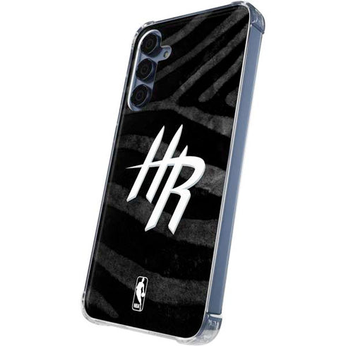 NBA Houston Rockets Black Animal Print Galaxy A35 5G Clear Case
